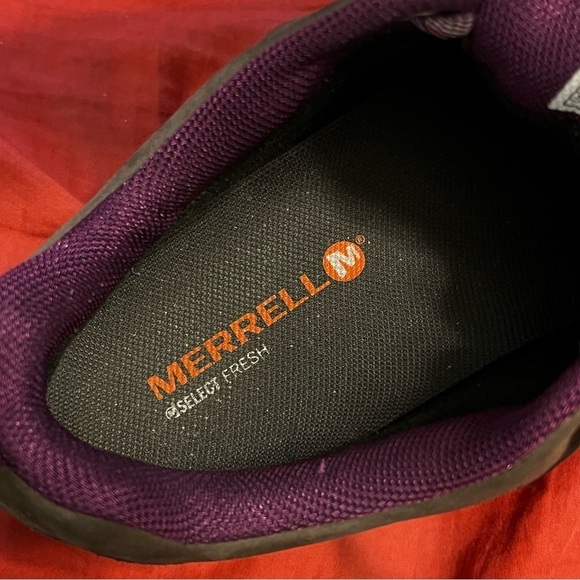 Merrell Azura Hiking Shoes Suede Mesh Lace Up Waterproof Castle Rock/Purple 8.5 - Picture 4 of 10